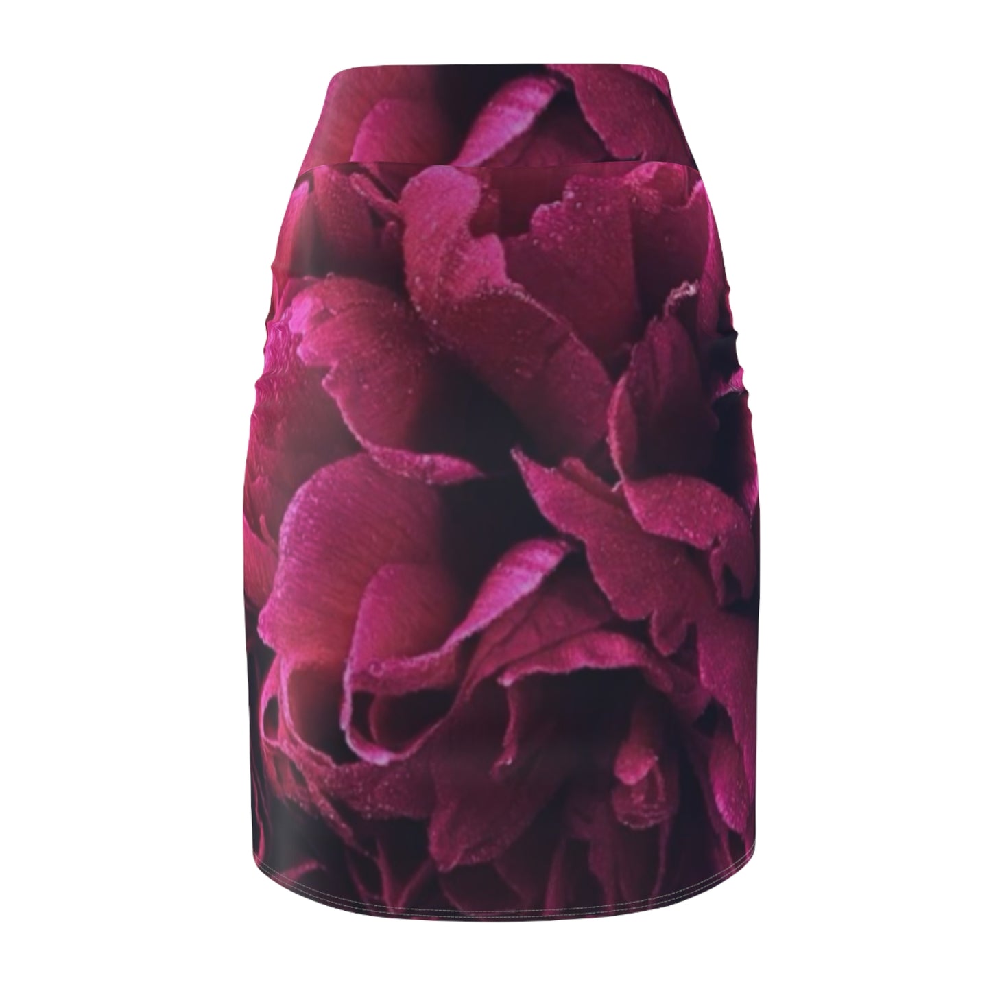 Magenta Floral Pencil Skirt