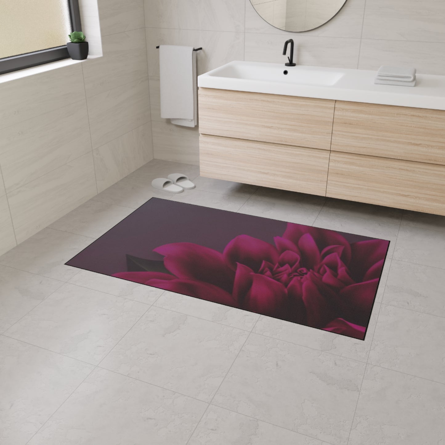 Magenta Dahlia Heavy Duty Floor Mat