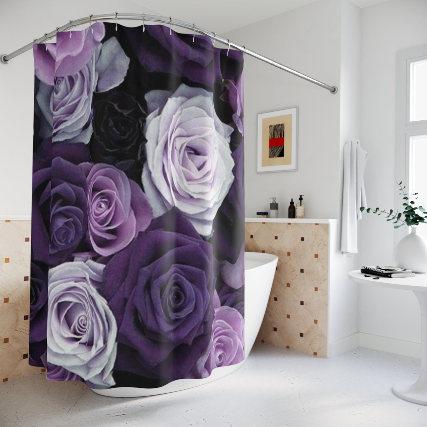 Purple Roses Shower Curtain