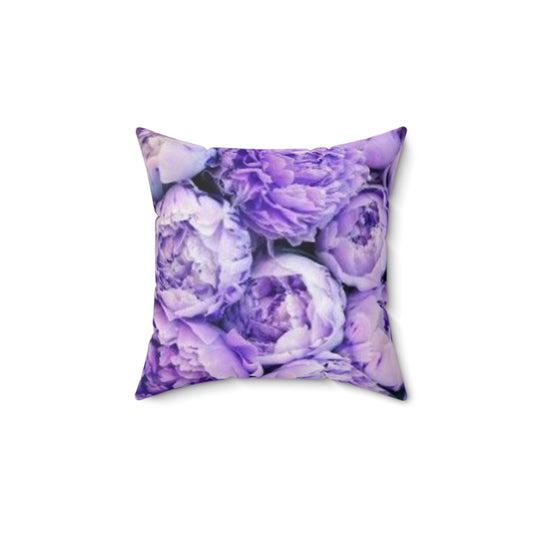 Purple Peony Square Pillow