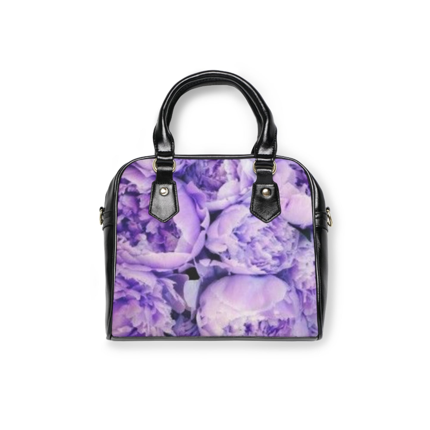 Purple Peony Shoulder Handbag