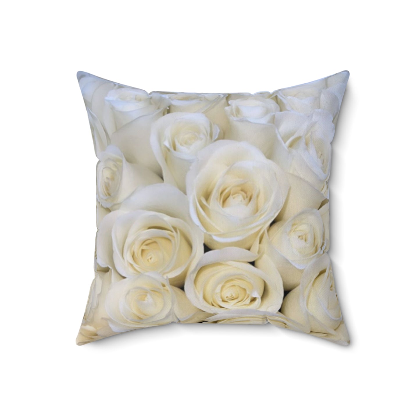 White Roses Square Pillow