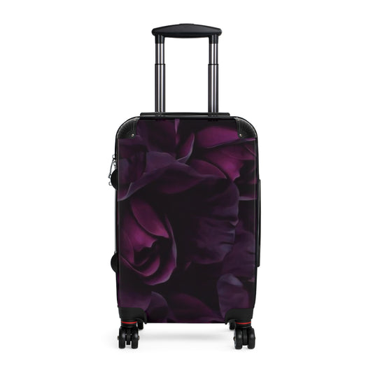 Dark Purple Floral Suitcase