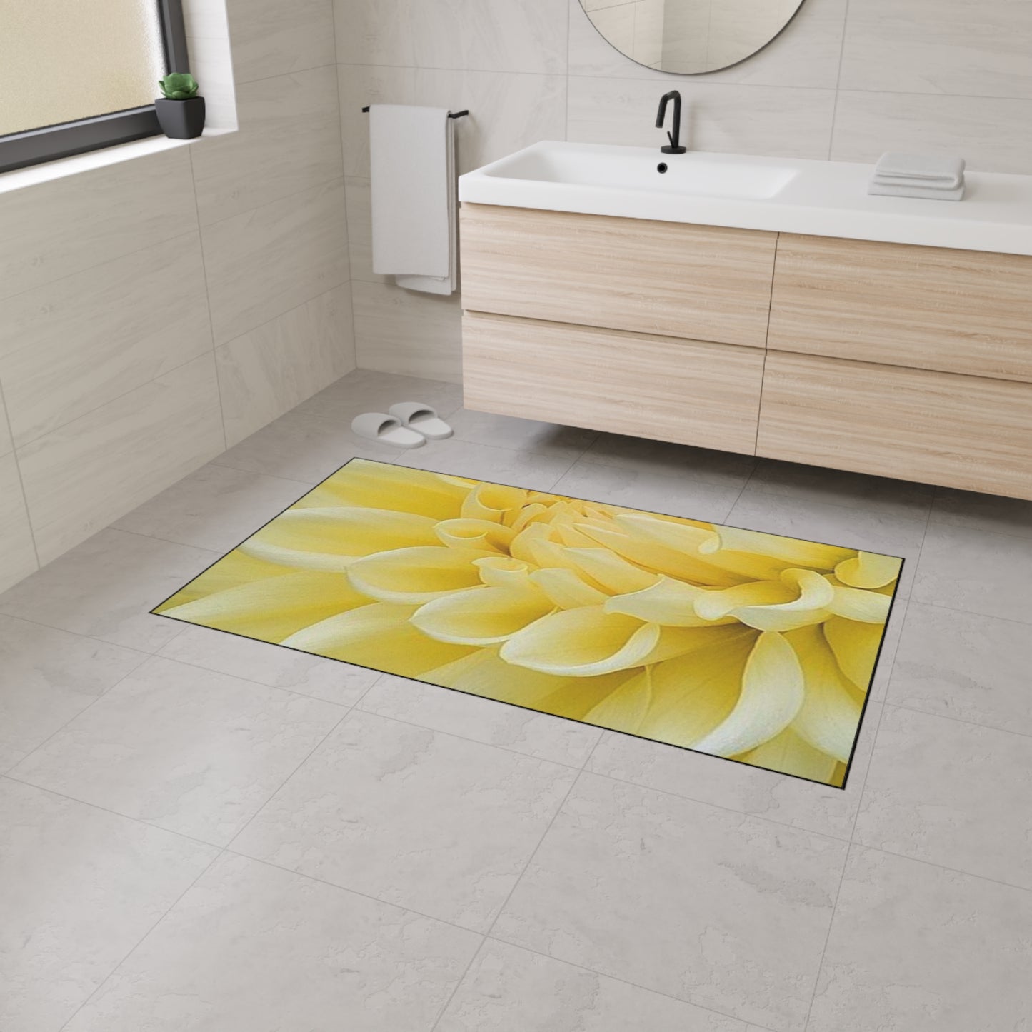 Yellow Dahlia Heavy Duty Floor Mat