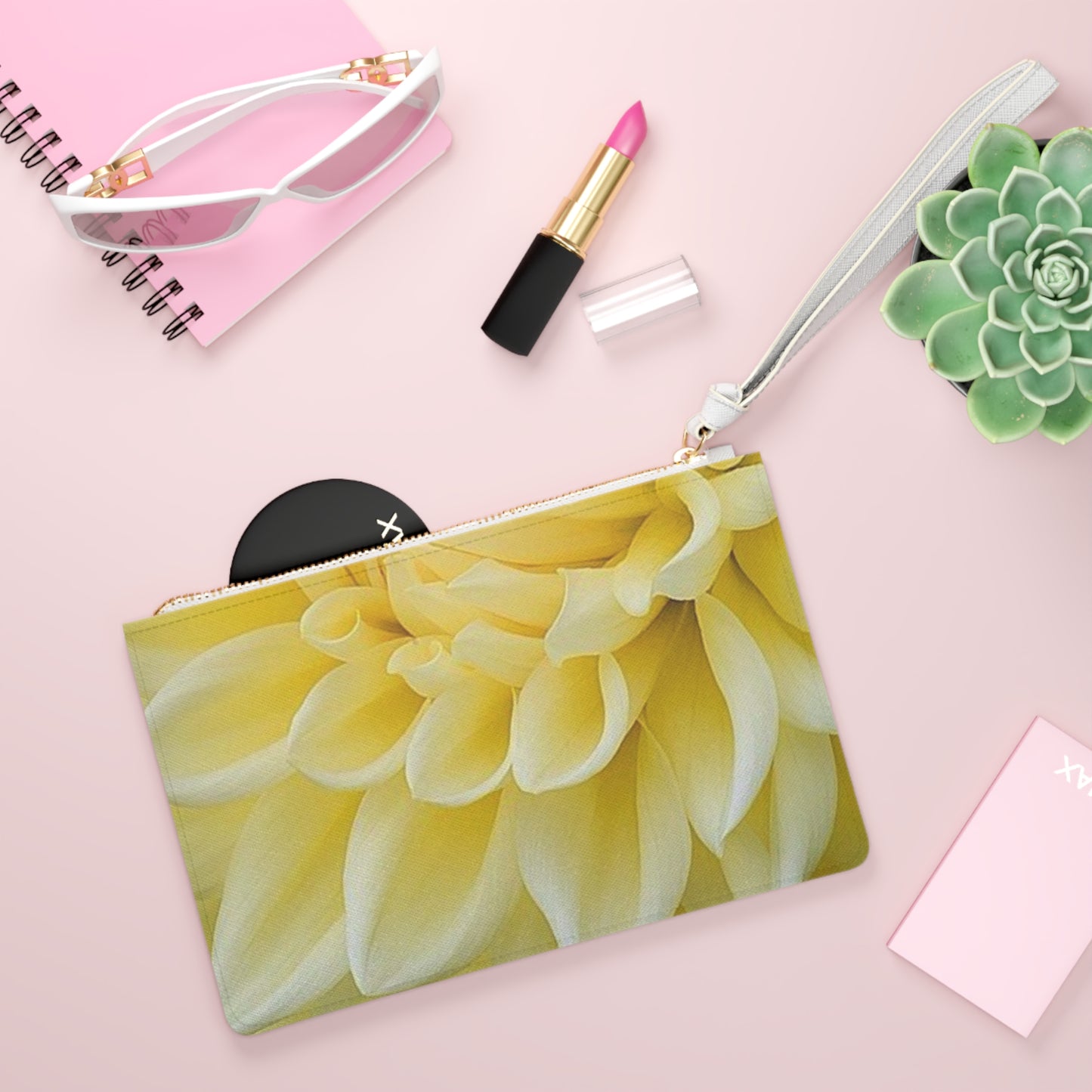 Yellow Dahlia Clutch Bag