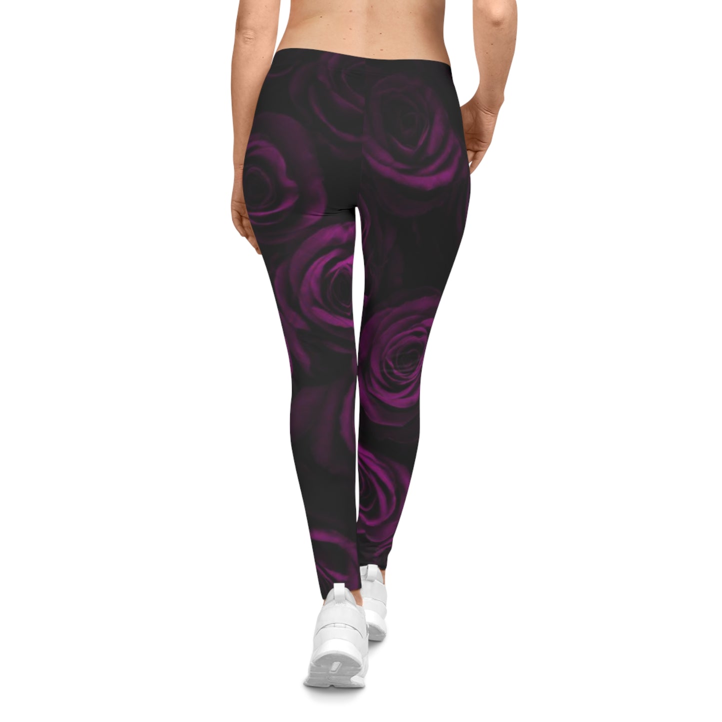 Dark Purple Roses Casual Leggings