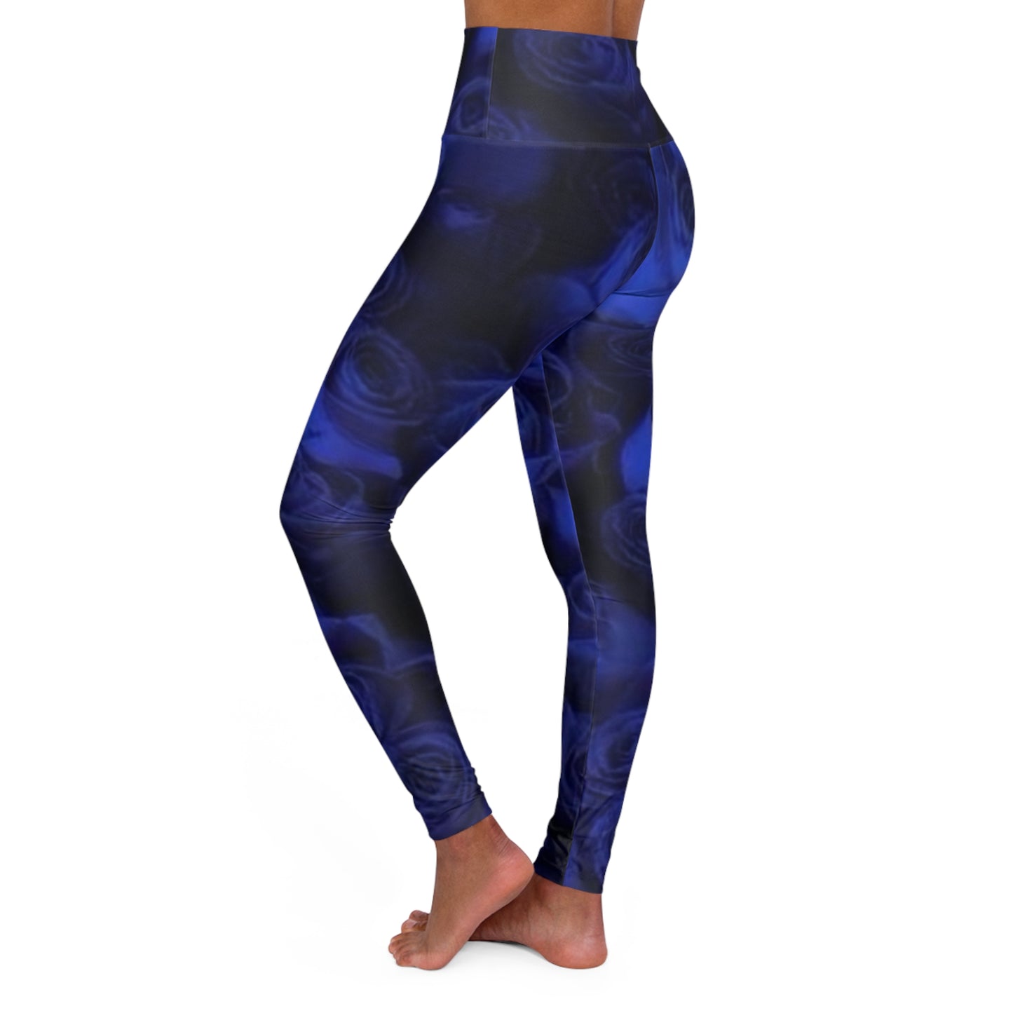 Dark Blue Roses Exercise Leggings