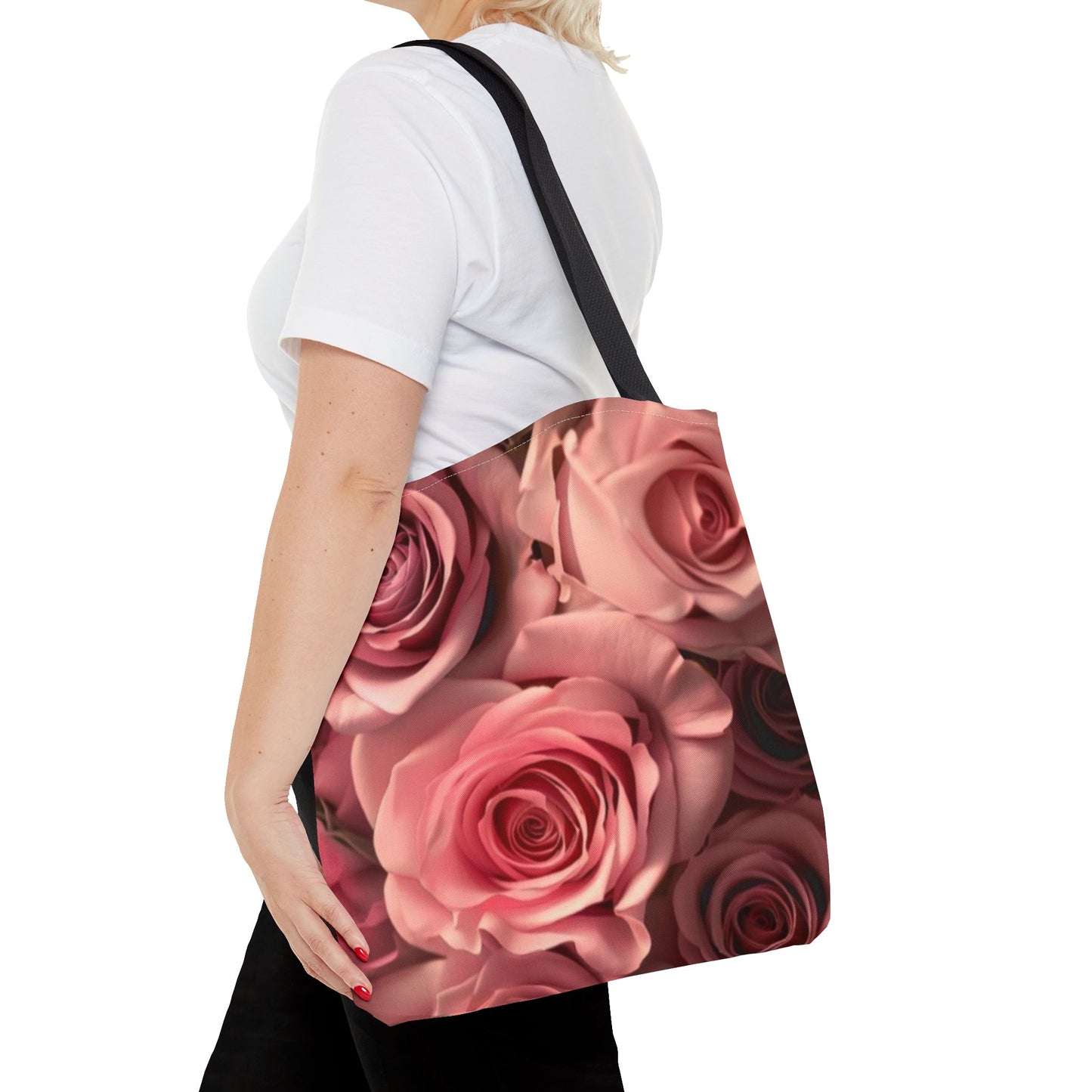 Pink Roses Square Tote Bag