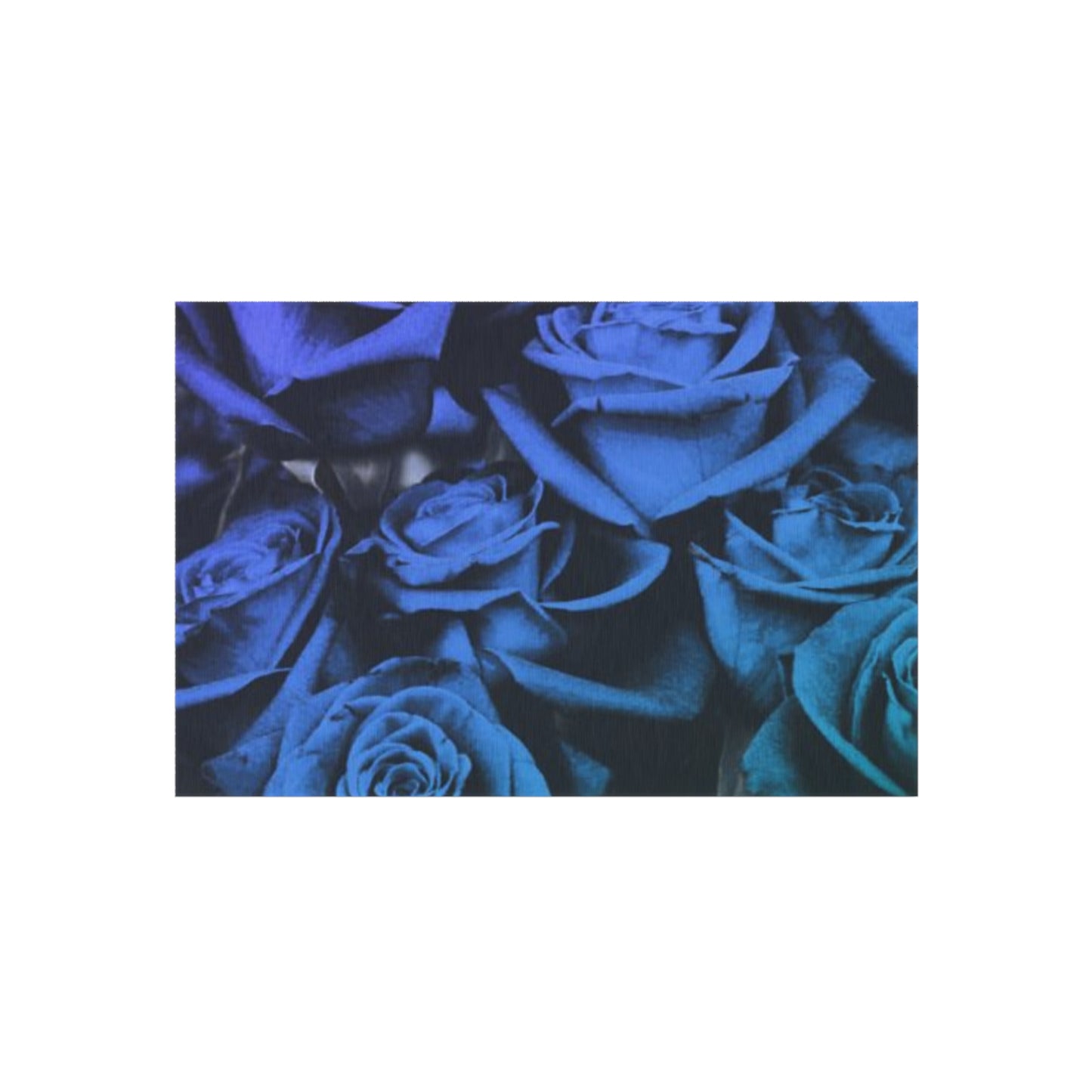 Blue Roses Outdoor Rug