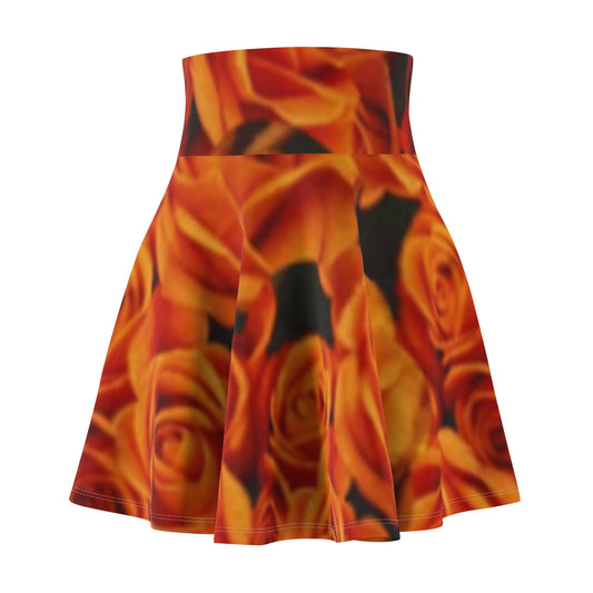 Orange Roses Skater Skirt