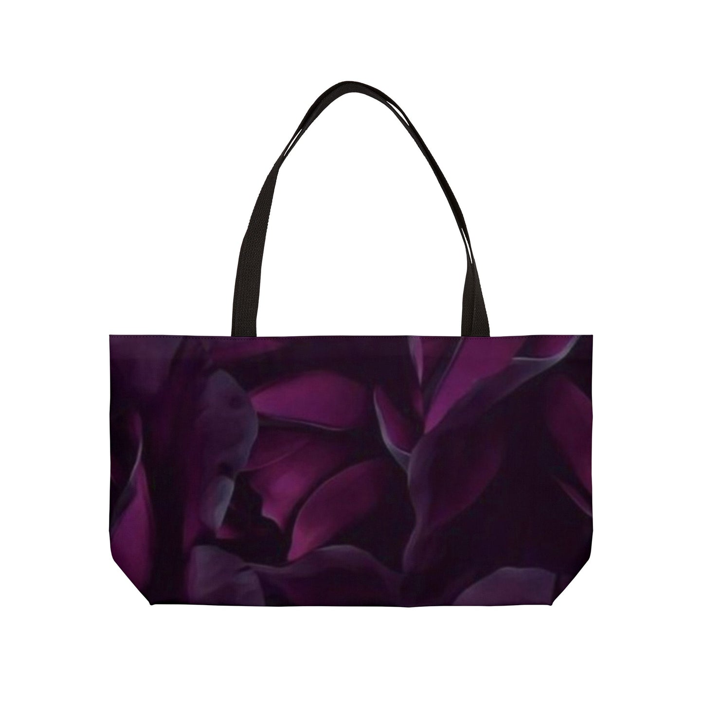 Dark Purple Floral Rectangle Tote Bag