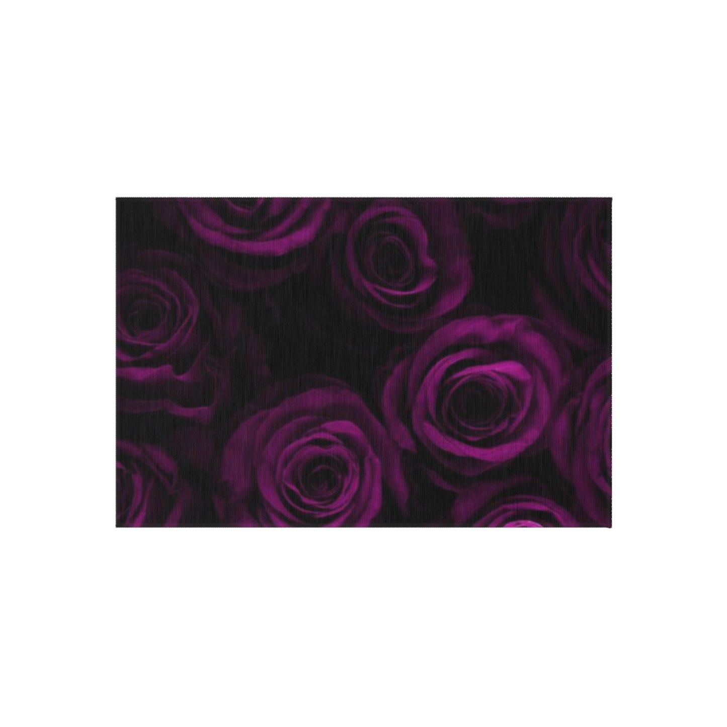 Dark Purple Roses Outdoor Rug