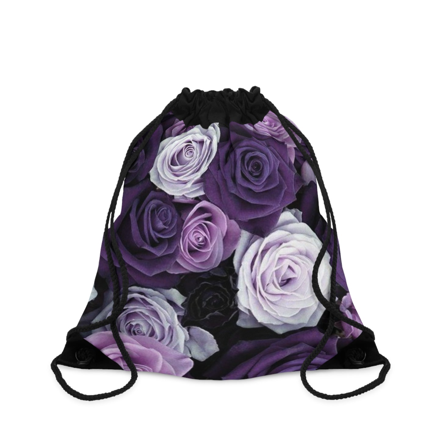 Purple Roses Drawstring Bag