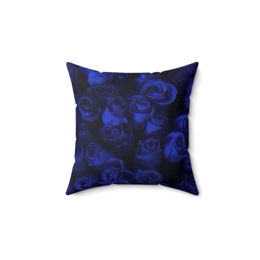 Dark Blue Roses Square Pillow