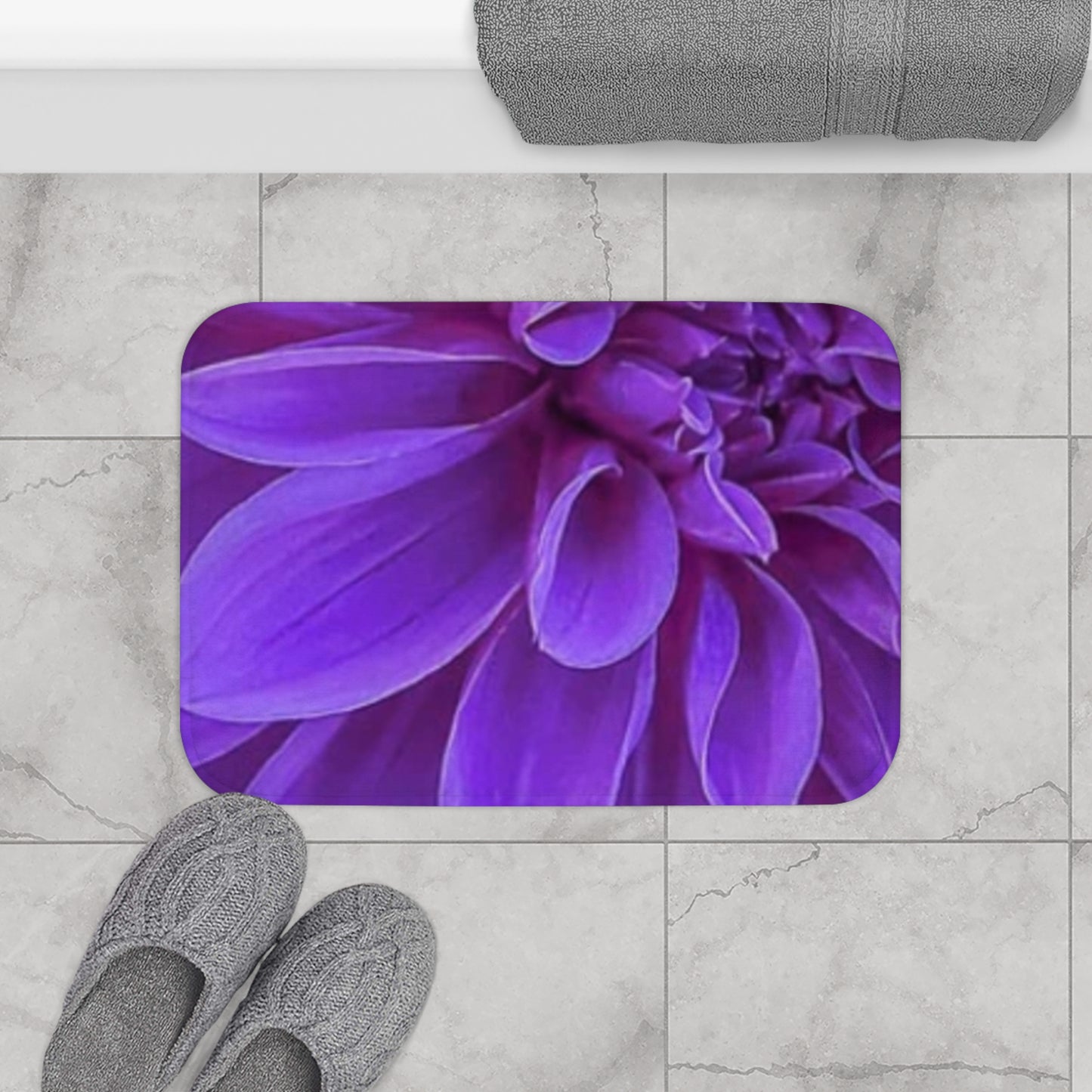 Purple Dahlia Bath Mat