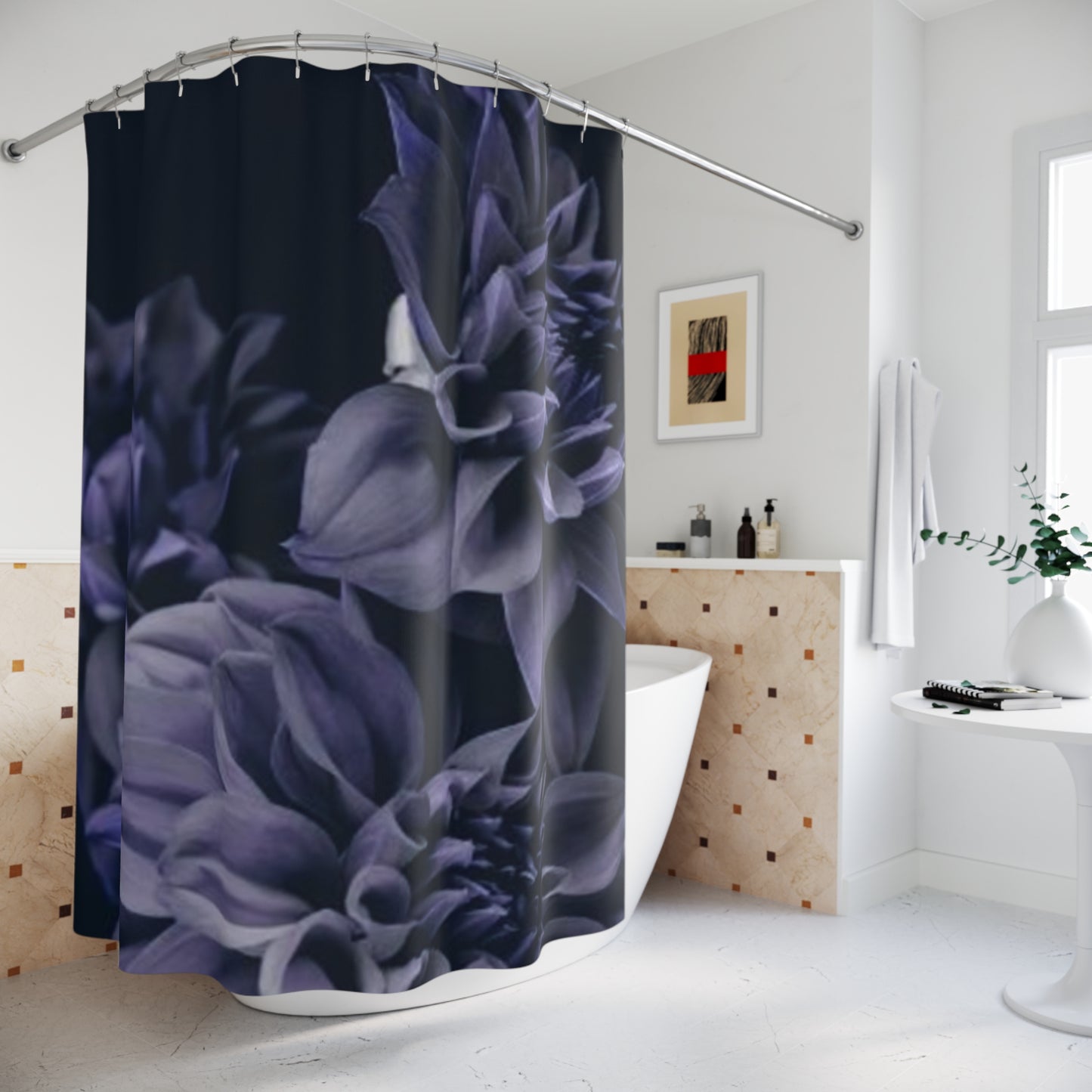 Blue Dahlia Shower Curtain