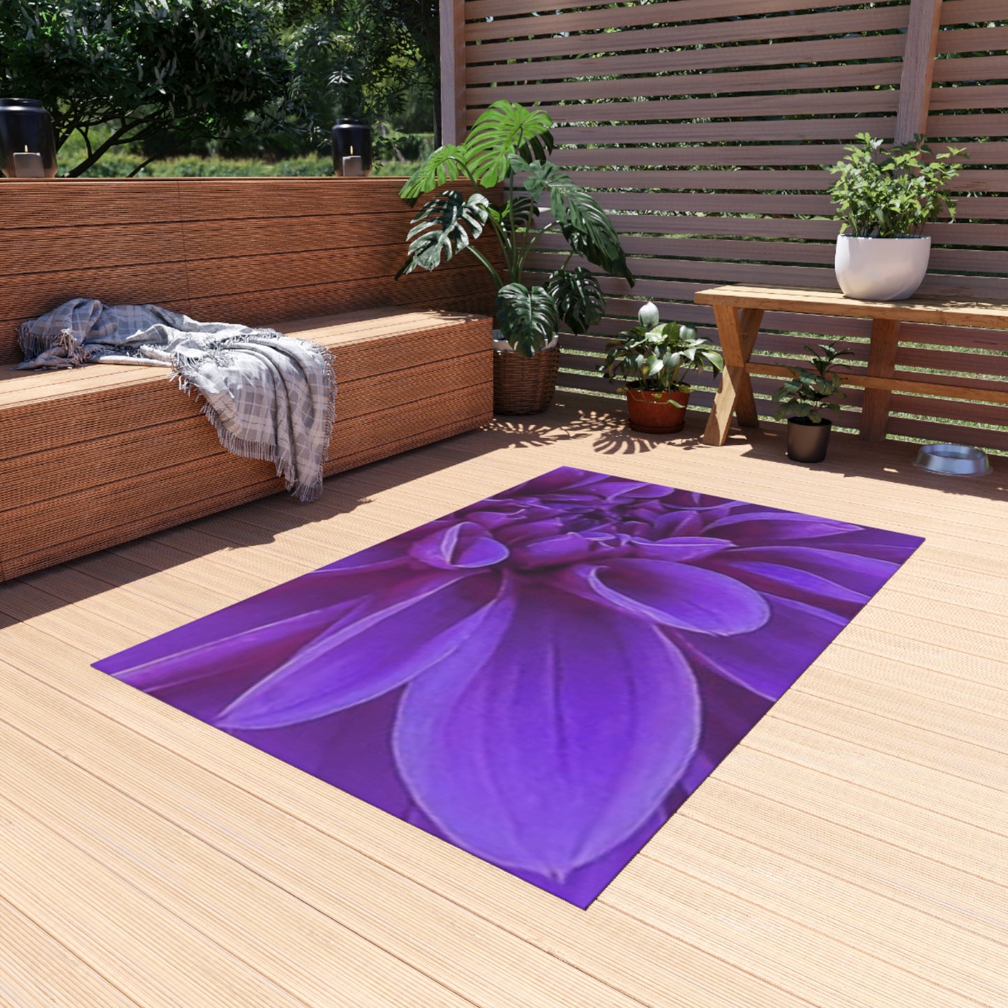 Purple Dahlia Outdoor Rug