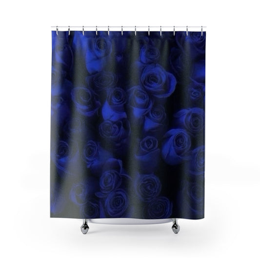 Dark Blue Roses Shower Curtain