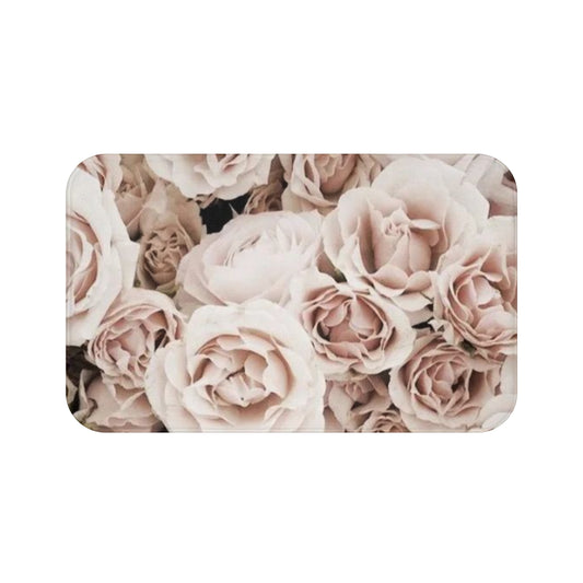 Light Pink Roses Bath Mat