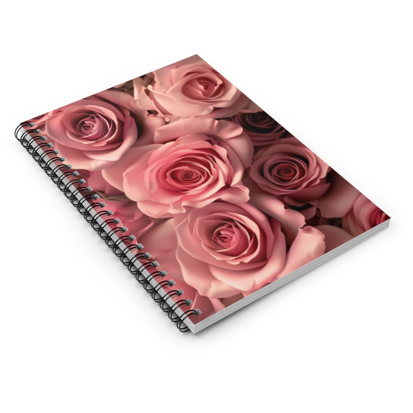 Pink Roses Spiral Notebook - Ruled Line