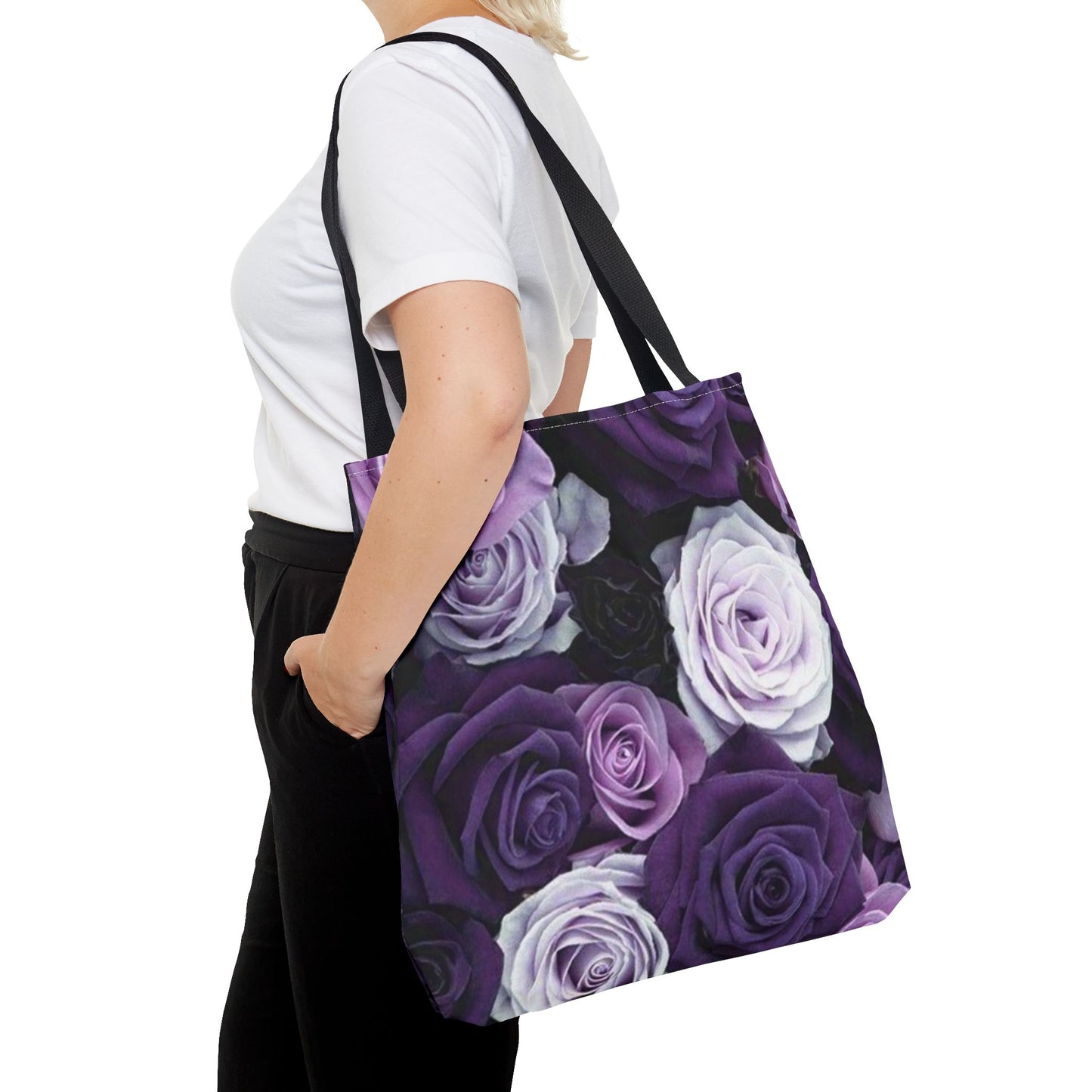 Purple Roses Square Tote Bag