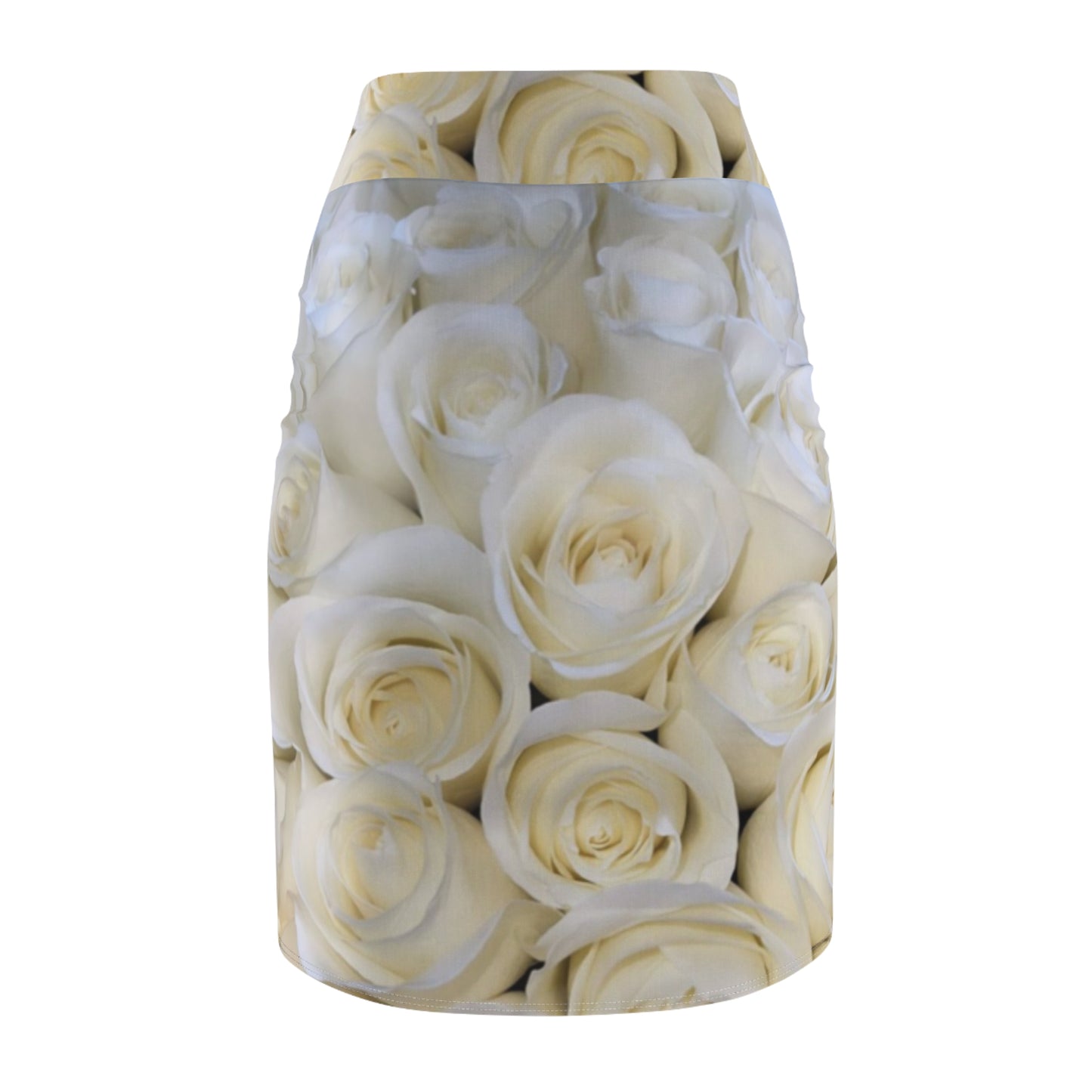 White Roses Pencil Skirt