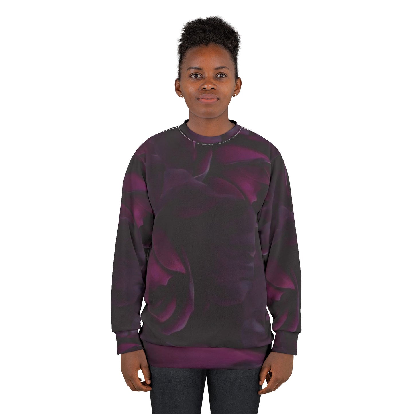 Dark Purple Floral Sweatshirt