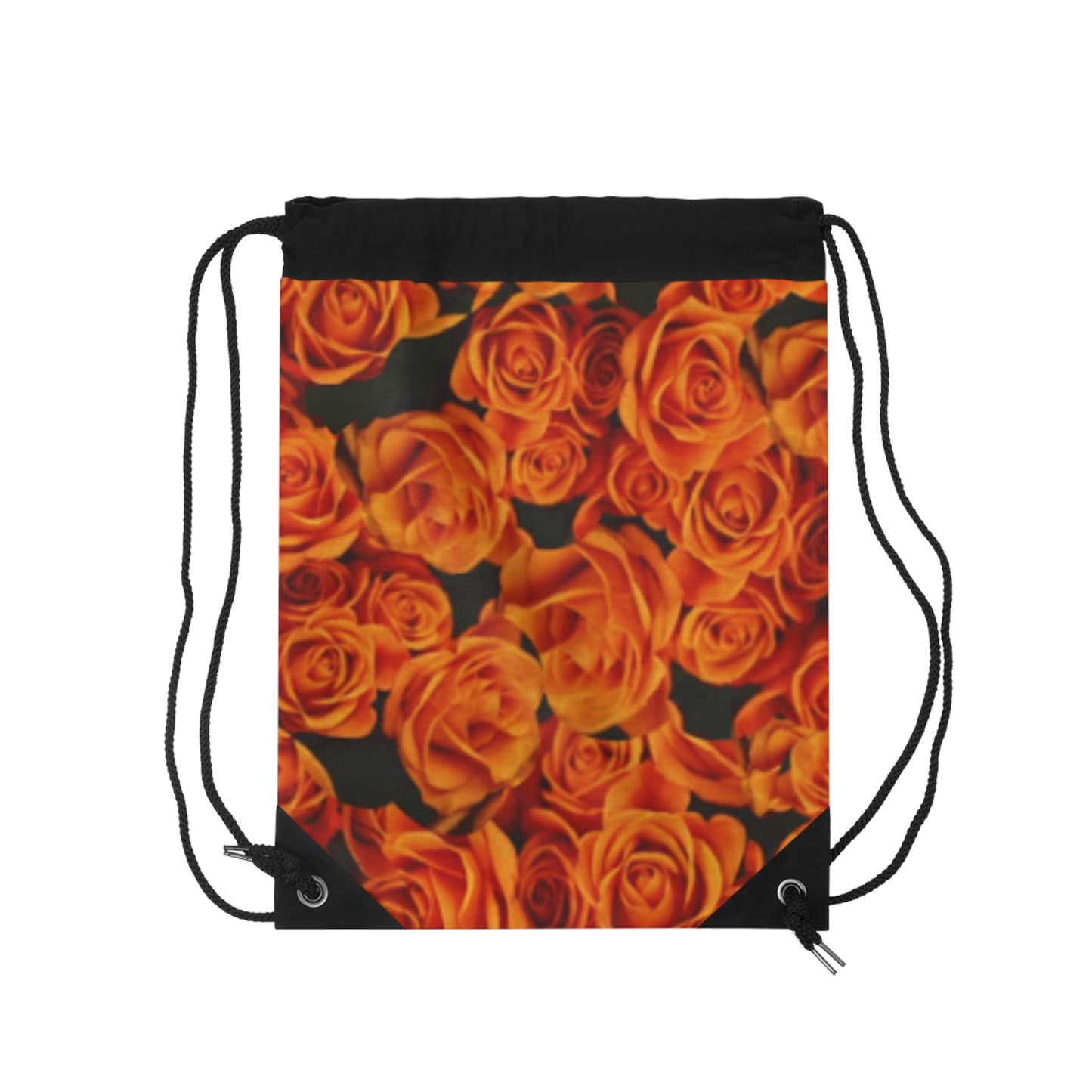 Orange Roses Drawstring Bag