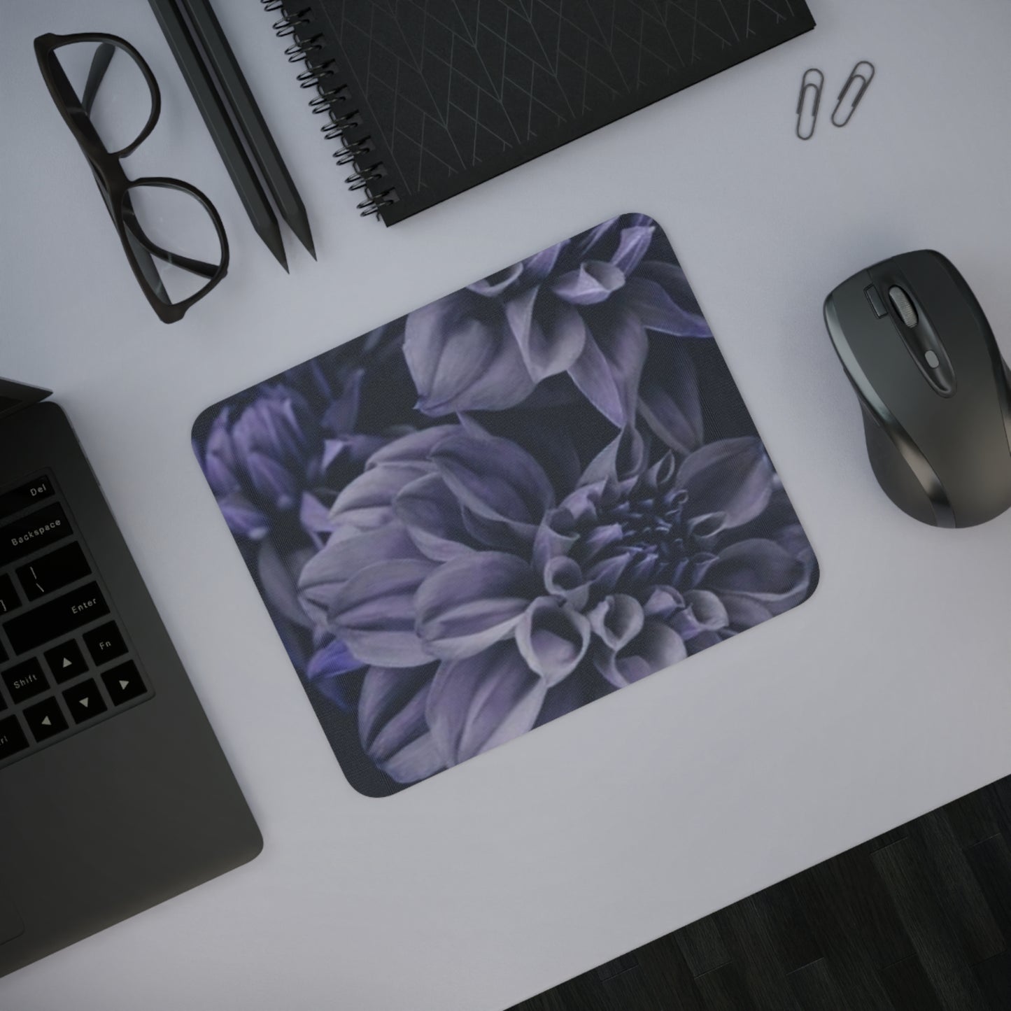 Blue Dahlia Desk Mouse Pad