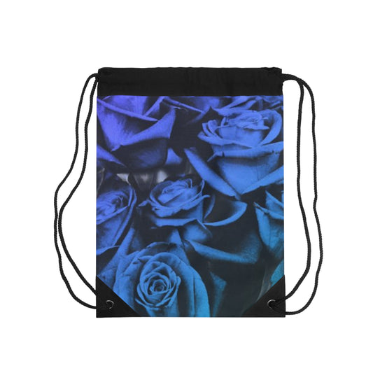 Blue Roses Drawstring Bag