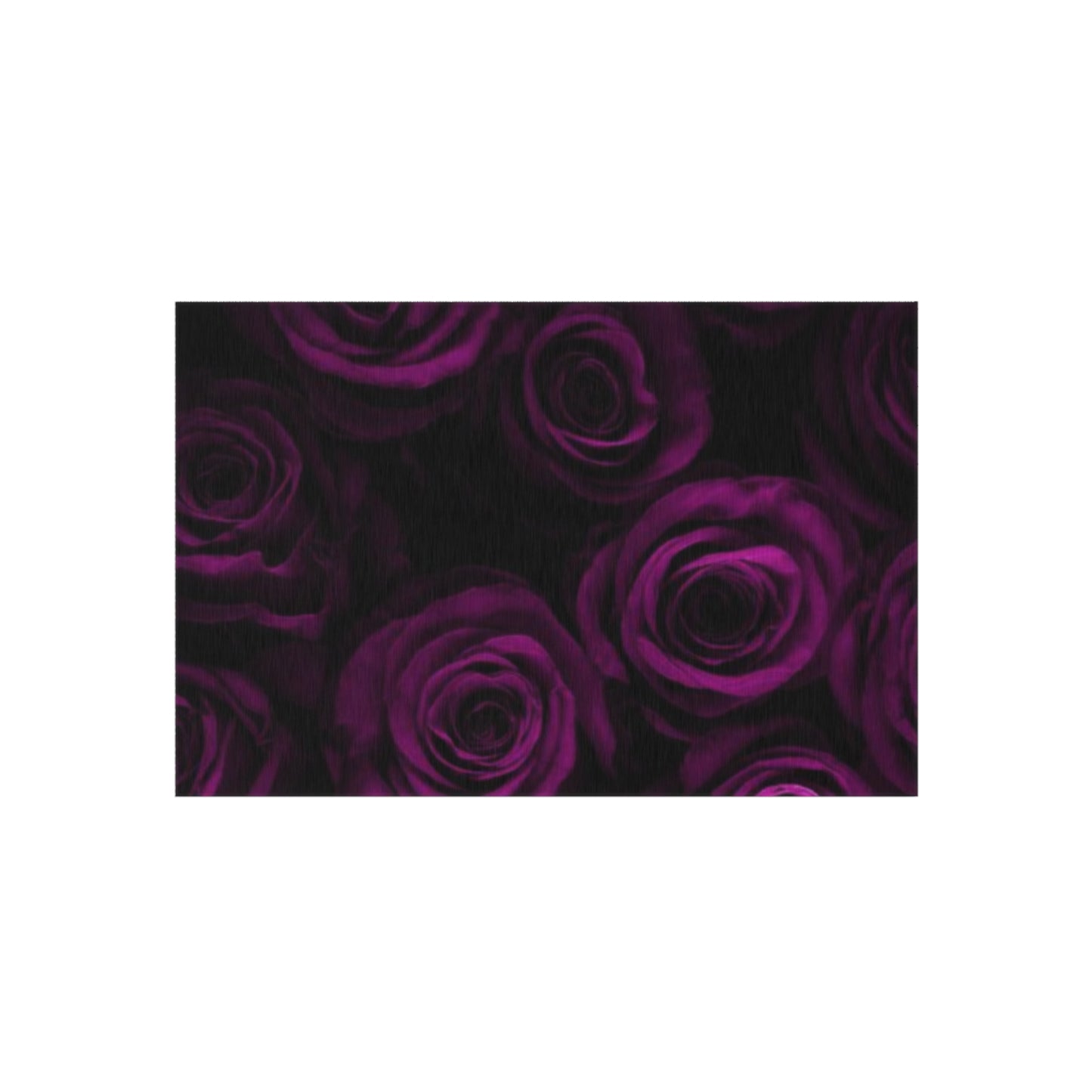 Dark Purple Roses Outdoor Rug