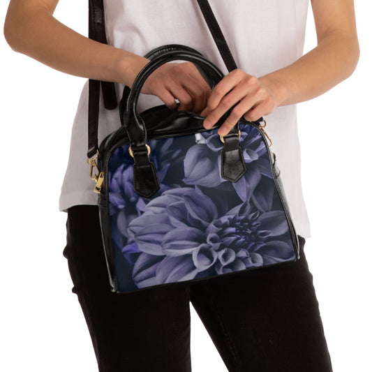 Blue Dahlia Shoulder Handbag