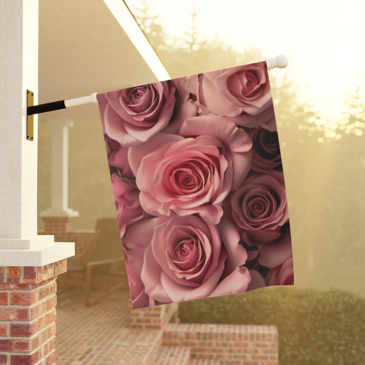 Pink Roses Garden & House Banner