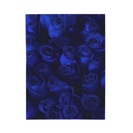 Dark Blue Roses Blanket