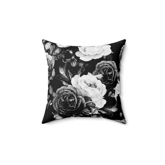 Black and White Square Pillow