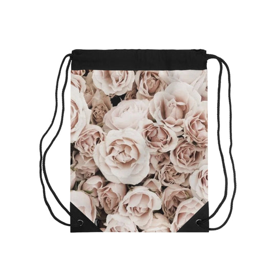 Light Pink Roses Drawstring Bag