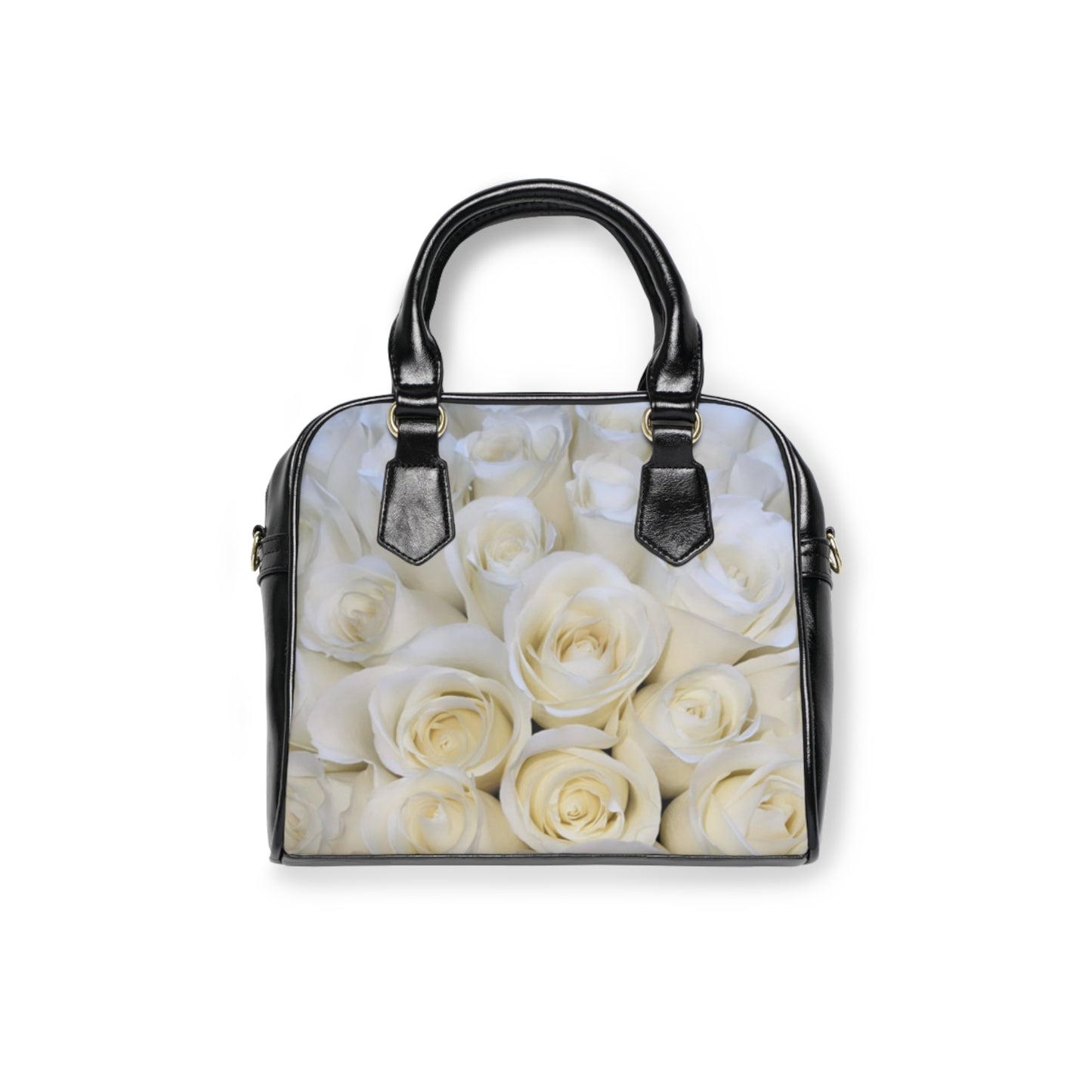 White Roses Shoulder Handbag