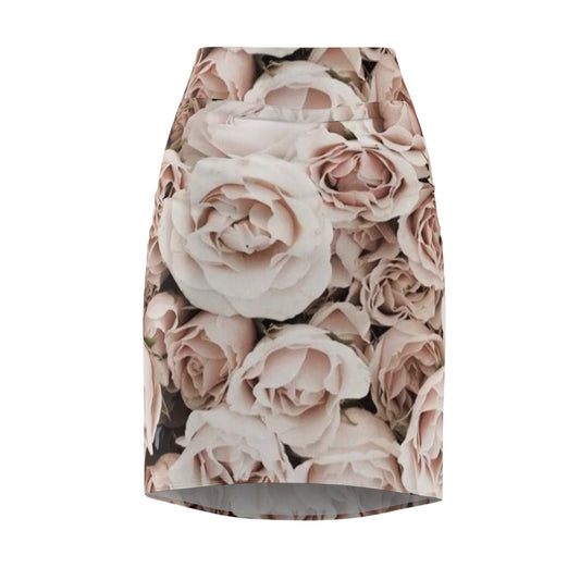 Light Pink Roses Pencil Skirt