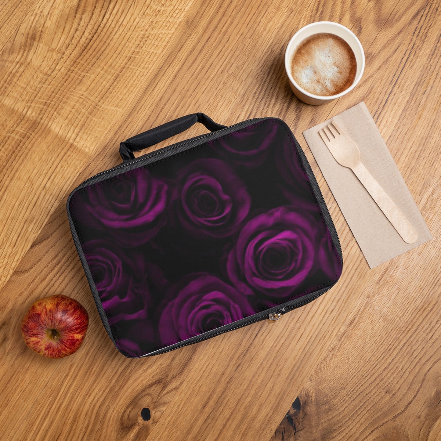 Dark Purple Roses Lunch Bag