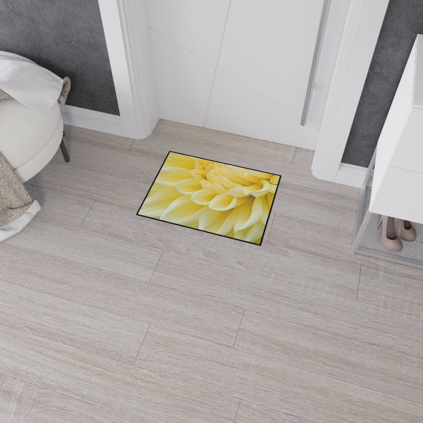 Yellow Dahlia Heavy Duty Floor Mat