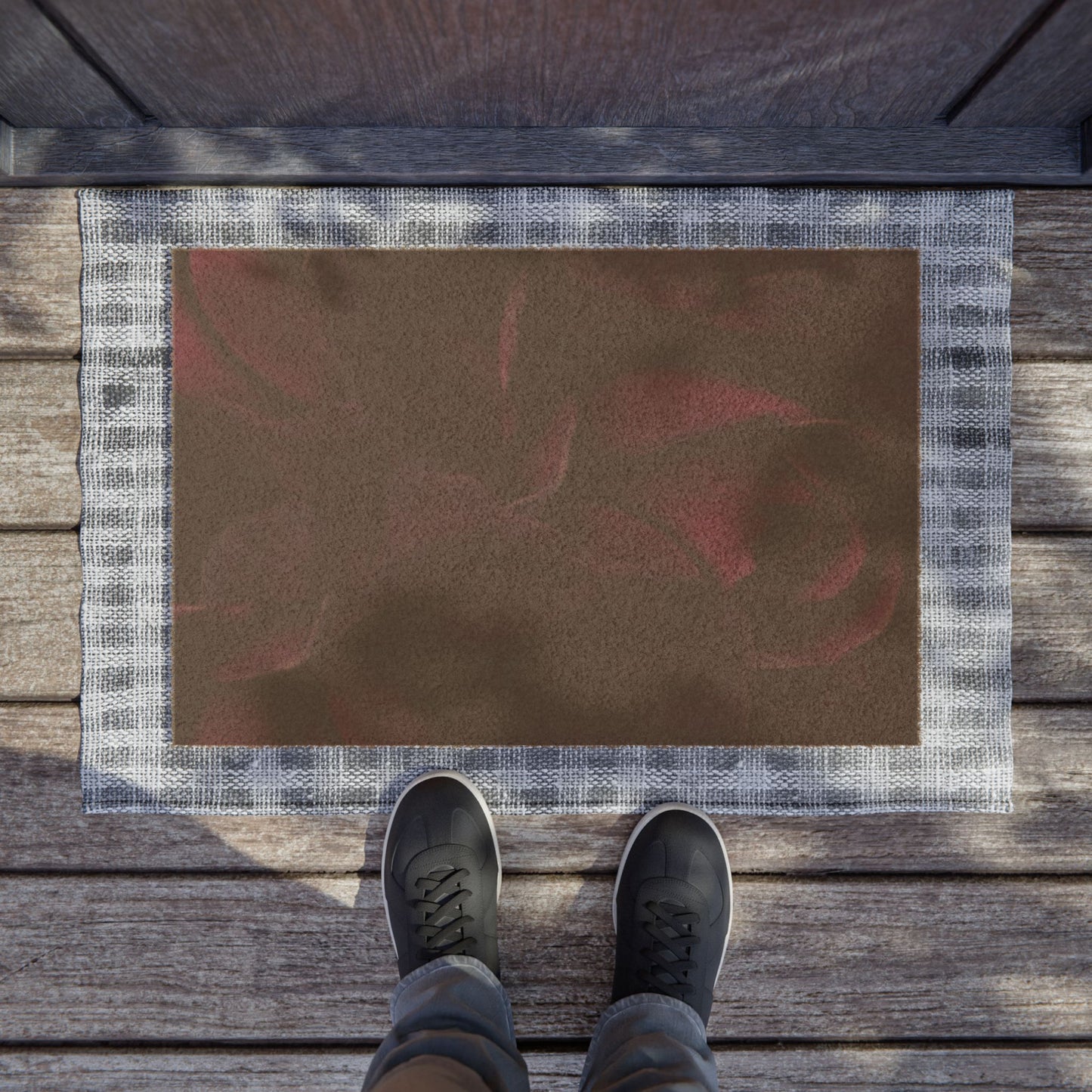 Dark Purple Floral Doormat