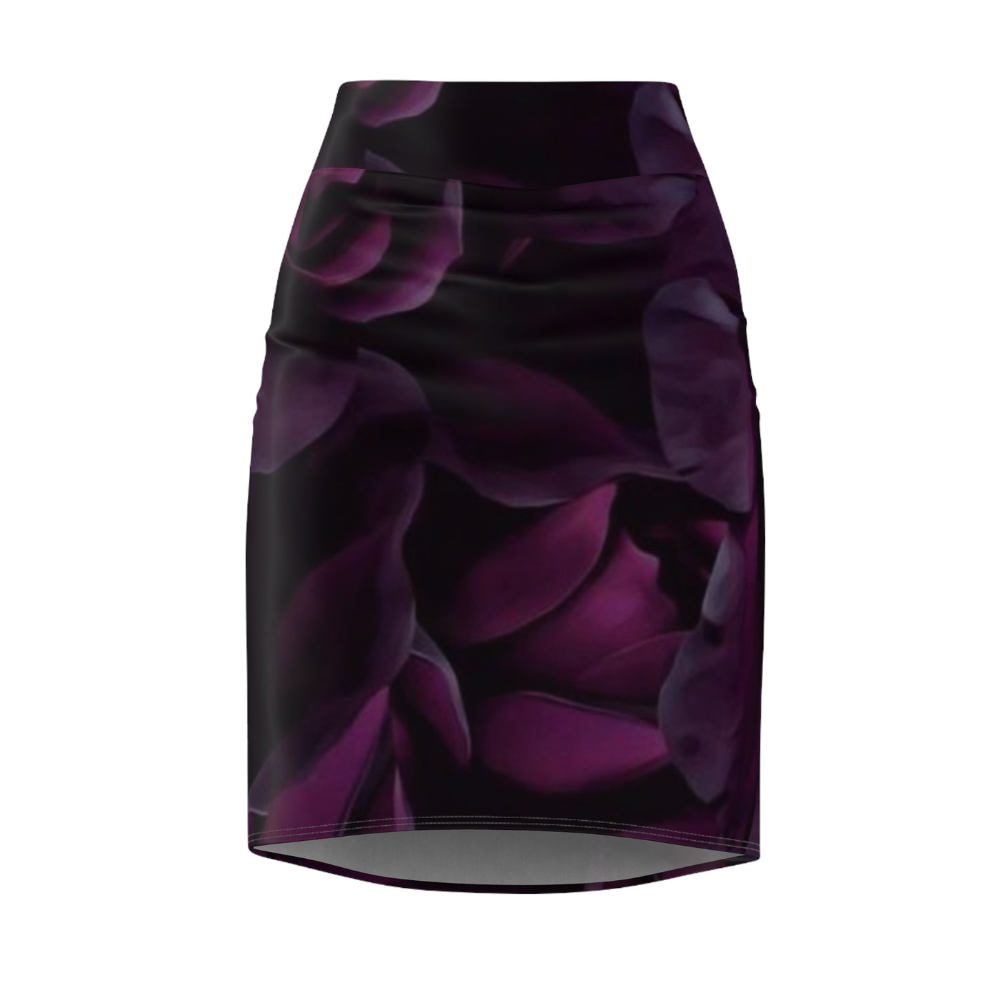 Dark Purple Floral Pencil Skirt