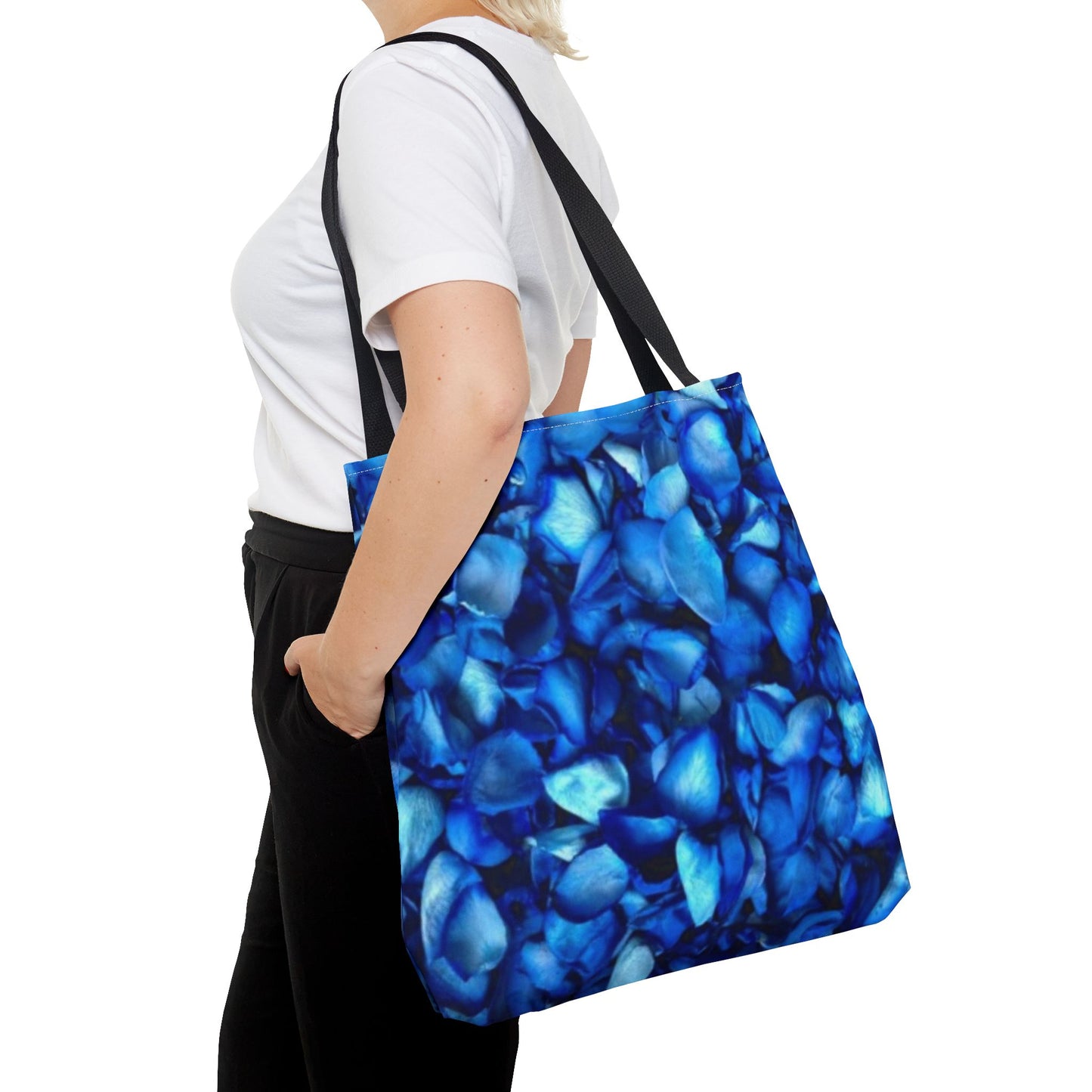 Blue Petals Square Tote Bag