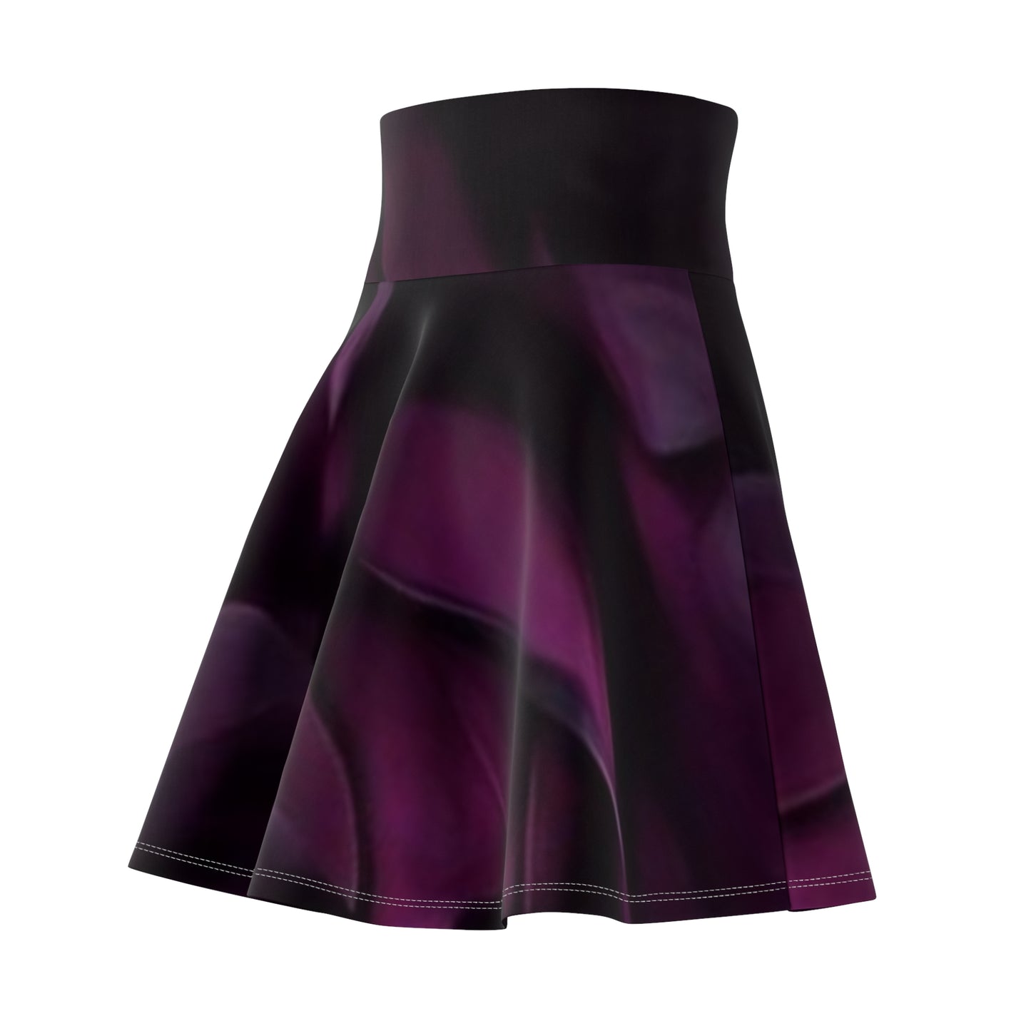 Dark Purple Floral Skater Skirt