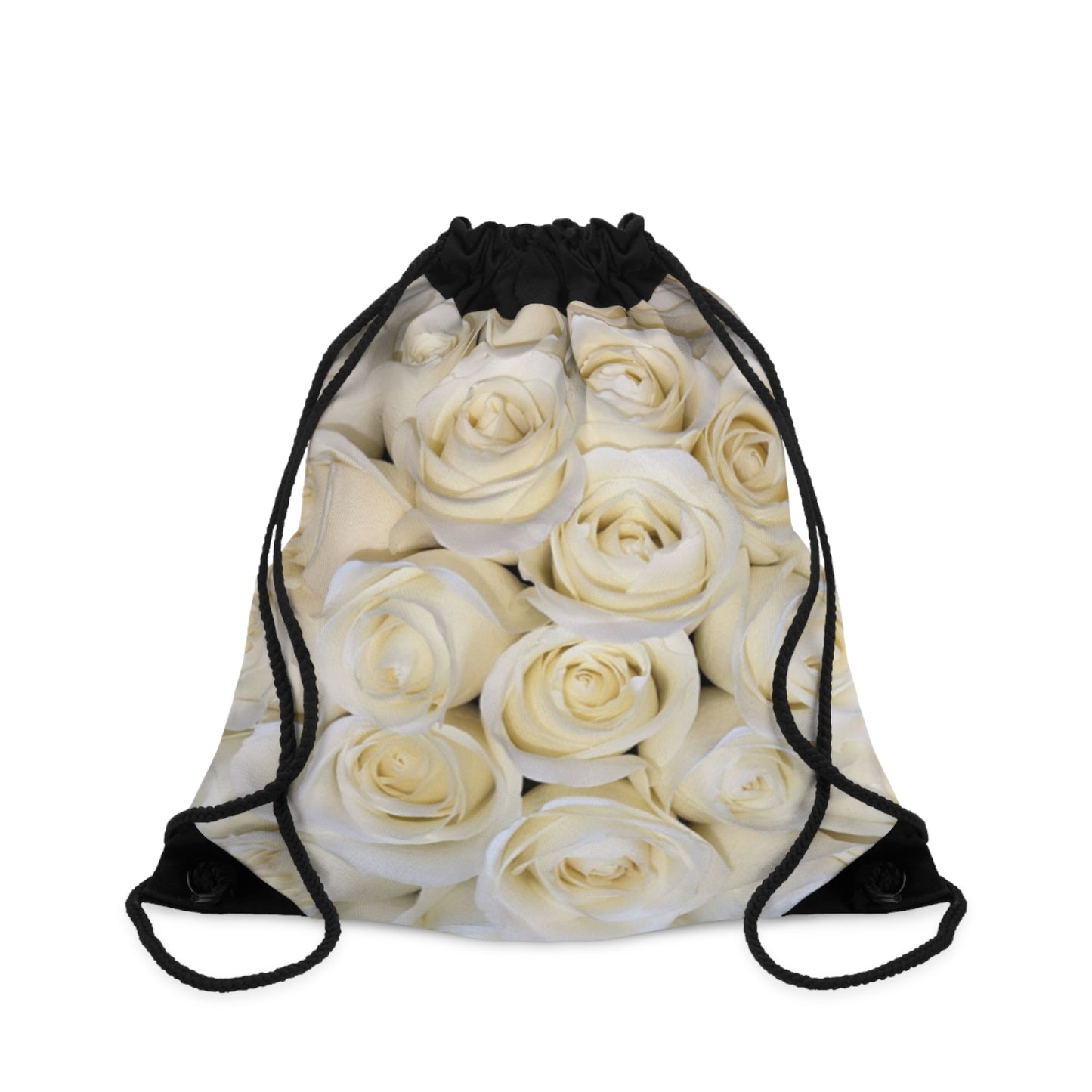 White Roses Drawstring Bag