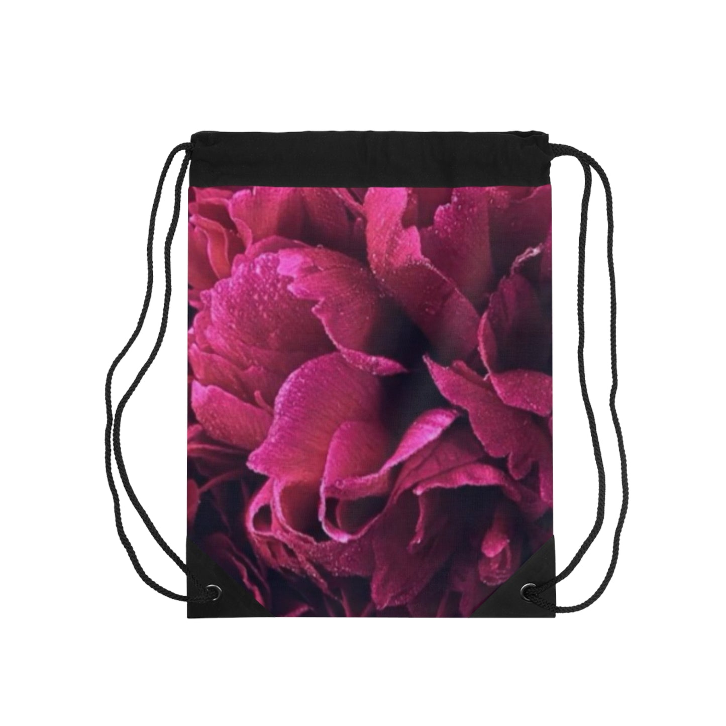 Magenta Floral Drawstring Bag