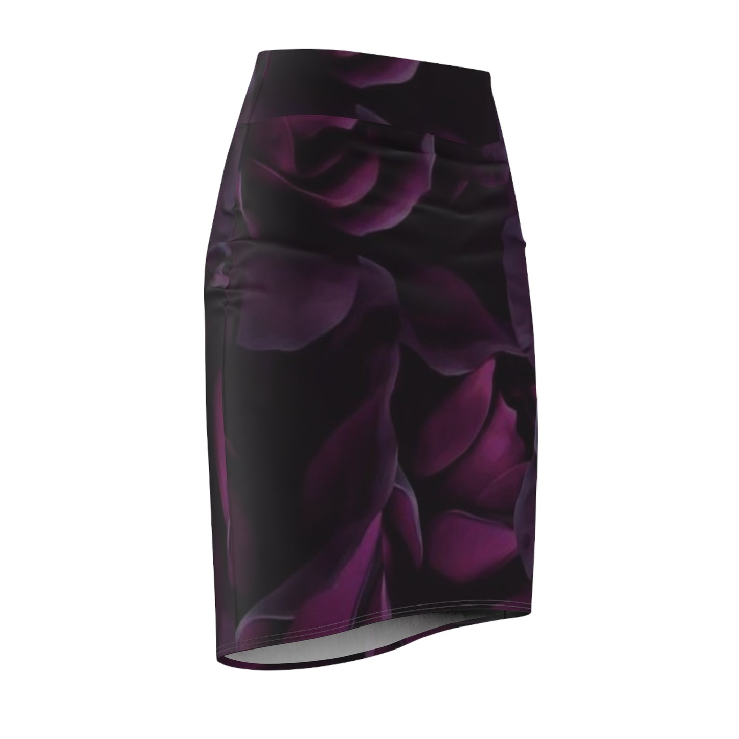 Dark Purple Floral Pencil Skirt