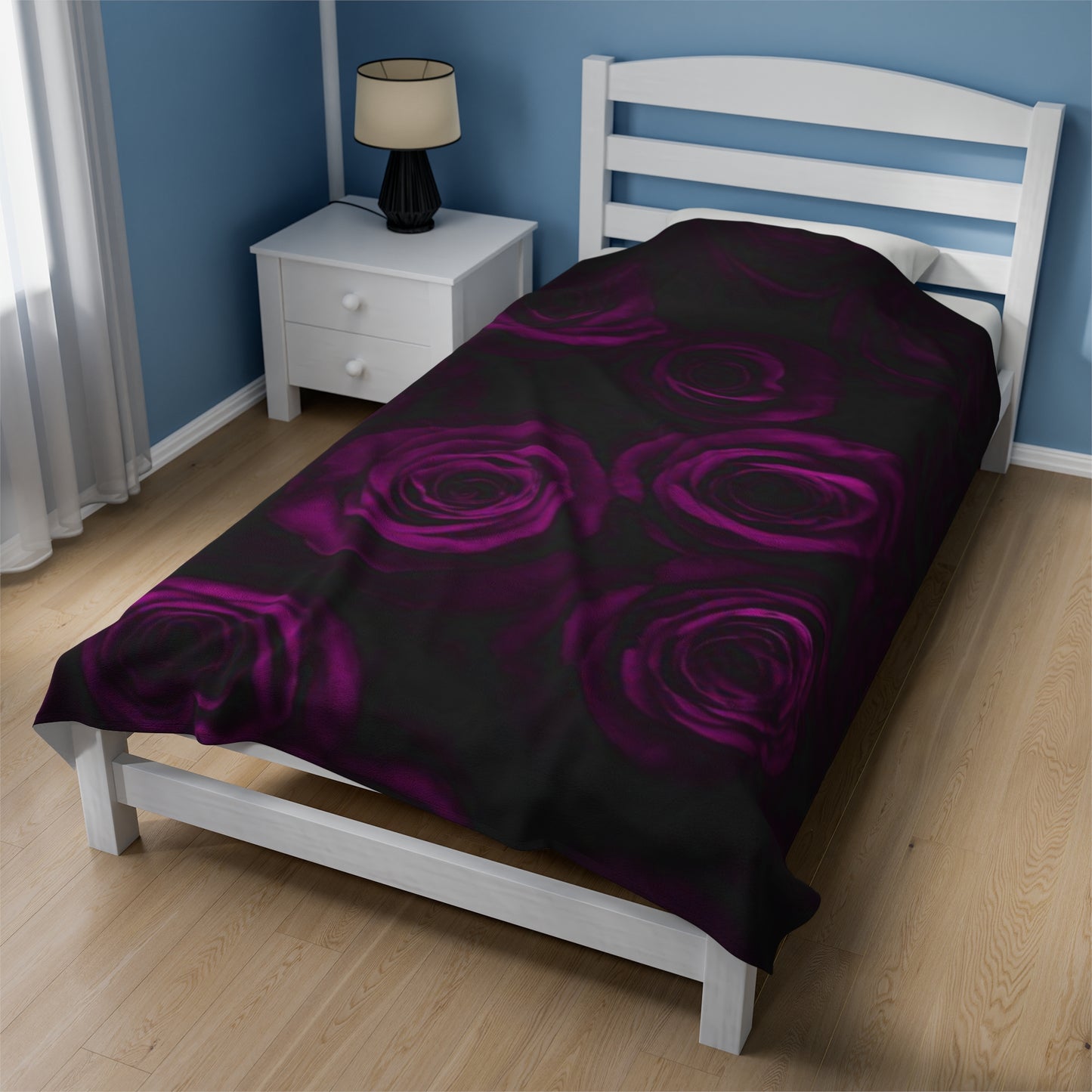 Dark Purple Roses Blanket