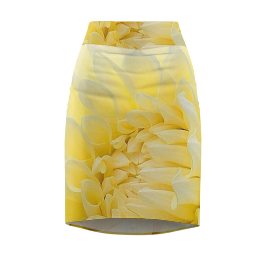 Yellow Dahlia Pencil Skirt