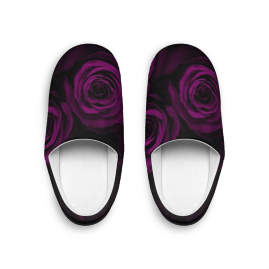 Dark Purple Roses Slippers